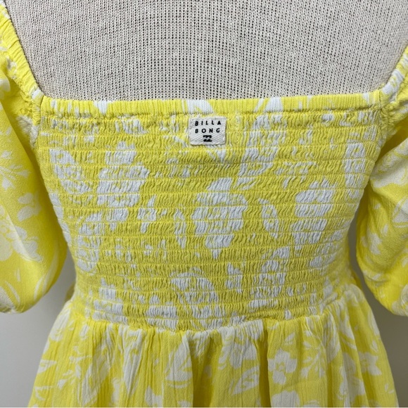 Billa Bong Girls Yellow Floral Print  Puff Sleeves A line Dress size Large (170) - Picture 7 of 8